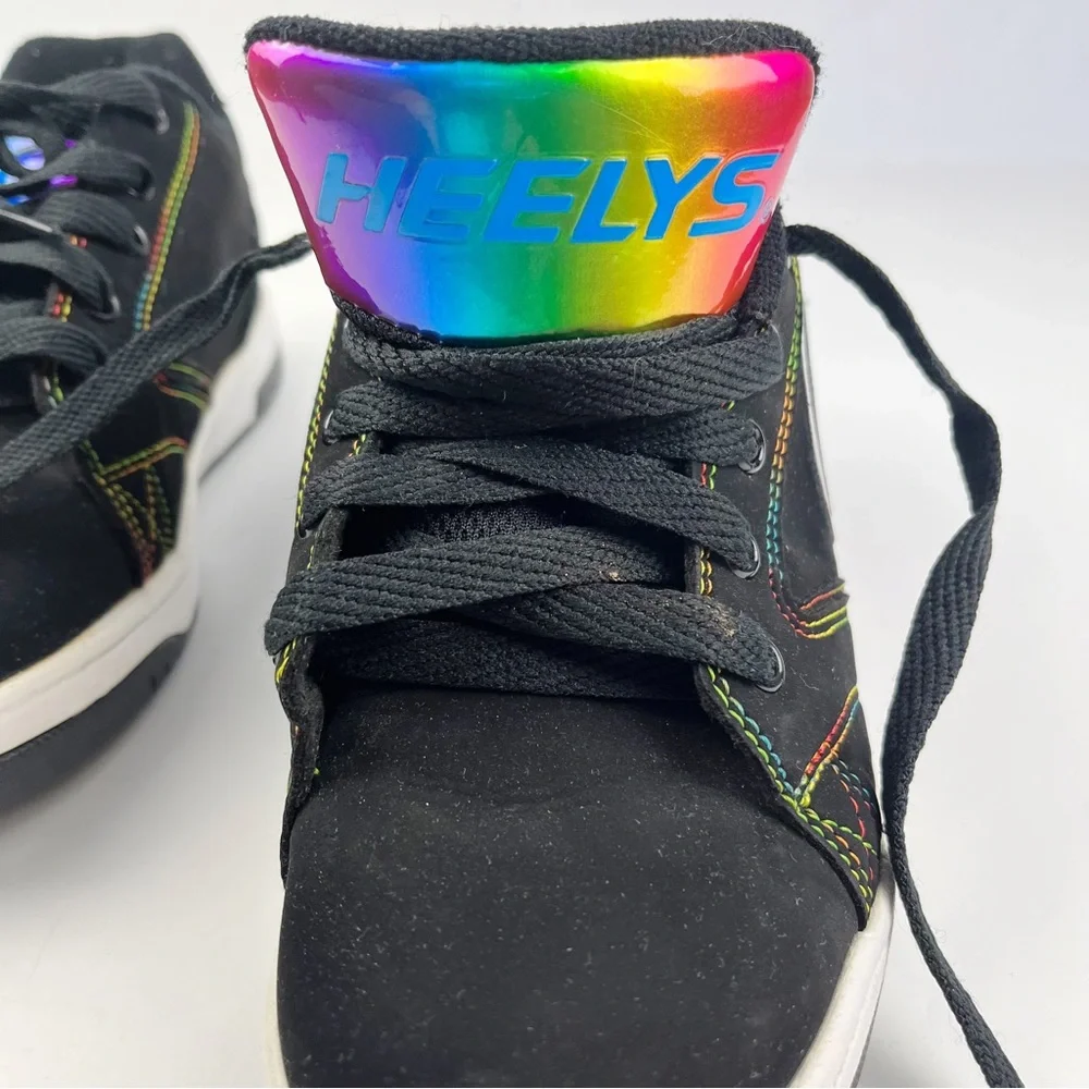 Heelys Black Iridescent Rainbow Sneakers Size 3 NO Wheels
